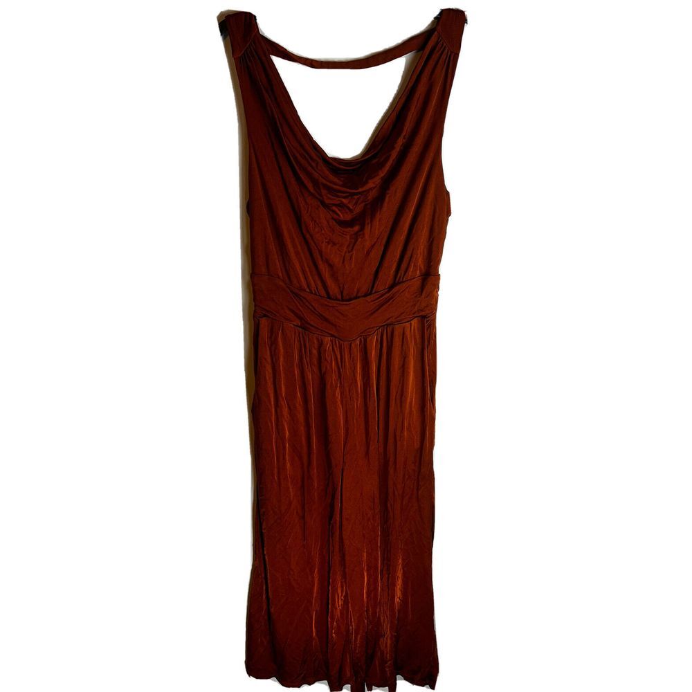 Maeve by Anthropologie Women's Enchantment Jumpsuit Rust Orange - Size Med FLAW